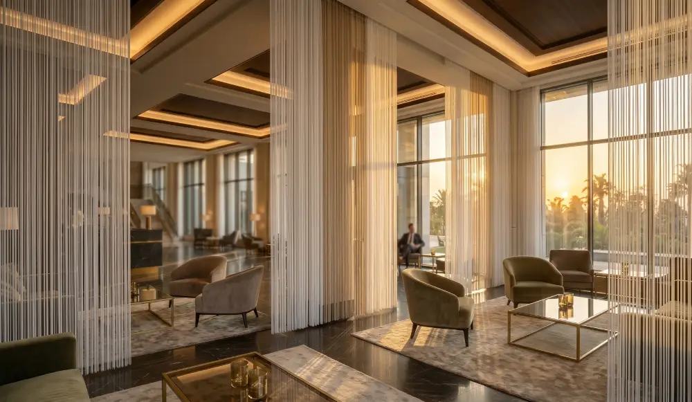Warum Fadenvorhang-Lösungen für luxuriöse Hotellobbys perfekt sind